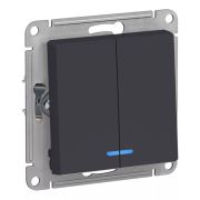 Механизм Выключателя 2кл. СП AtlasDesign 10A IP20 (сх.5) 10АХ с подсвет. карбон SchE ATN001053