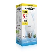 Лампа светодиод. Smartbuy-C37-5W/3000/E27  (Свеча 40Вт)