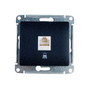 Glossa Розетка комп. 1-м RJ45 антрацит механизм GSL000781К  (1шт)