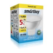 Лампа светодиод. MR-16 Gu 5.3  5W/3000 Smartbuy (40 Вт)