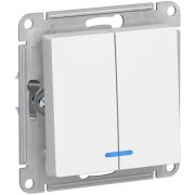 Механизм Выключателя 2кл. СП AtlasDesign 10A IP20 (сх.5) 10АХ с подсвет. белый SchE ATN000153