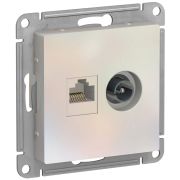 Механизм розетки компьютерной RJ45+TV 2-м AtlasDesign CAT.5e жемчуж. SchE ATN000489
