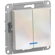 Механизм Выключателя 2-кл. СП AtlasDesign 10A IP20 (сх.5) 10АХ с подсвет.жемчуг SchE ATN000453