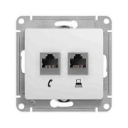 Glossa Розетка 2-ая RJ11+RJ45 .бел. механизм GSL000185  (1шт)