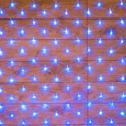 Гирлянда сеть 1,8х1,5 м. прозрачн. провод 180 LED Синий   215-133