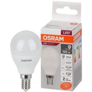 LV CLP 60   7SW/840 220-240V FR  E14 560lm  180* 25000h шарик OSRAM LED-лампа579651