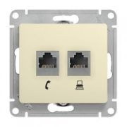 Glossa Розетка 2-ая RJ11+RJ45 .беж. механизм GSL000285  (1шт)
