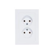 Розетка 2-м СП AtlasDesign 16А IP20 без заземл. в сборе бел. SchE ATN000120