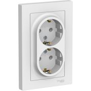 Розетка 2-м СП AtlasDesign16А IP20 с заземл. в сборе  бел. SchE ATN000124