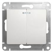 Glossa Выключатель 2кл. с/подсв.бел. механизм GSL000153  (1шт)