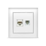 Розетка комп. RJ-45+RJ11 бел. СП Бриллиант бел. UNIVersal 7947618