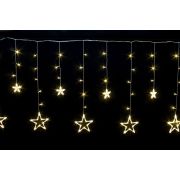 Бахрома-звезда «s» 138 Led ТЁПЛО-БЕЛЫЙ 2,5 м; пр-прозр, контрол-рычажковый, соединяется, ш.п. 1м, IP