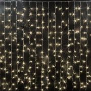 Занавес 160 Led ТЁПЛО-БЕЛЫЙ 1,5х1,5м, 12 нитей, в помещ, прозр-пр, контр. рычажковый, соединяется, ш