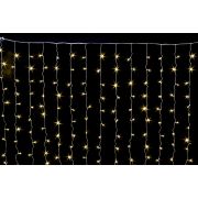 Занавес-пвх 280 Led ТЁПЛО-БЕЛЫЙ 2х2м. flash-w; 14 нитей, пров-бел Ø2мм, расстояние 13 см, соединяетс