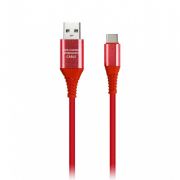 Дата-кабель Smartbuy Type C кабель в рез.оплет. Gear,1м.мет.након.,<2А,черн.(iK-3112ERGbox black