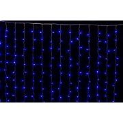Занавес 240 Led СИНИЙ 2х2м flash-w, 16 нитей, в помещ, прозр-пр, соединяется, ш.п. 3м, IP 20