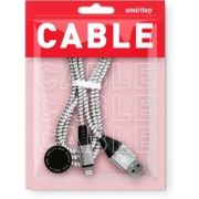 Дата-кабель Smartbuy 8pin HEDGEHOG серый 2 А, 1 м (iK-512HH gray)/100